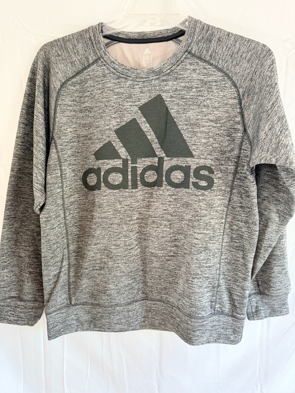 adidas Climawarm Heather Gray Logo Crewneck Sweater